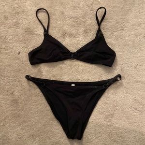 Solid & Striped black ring bikini